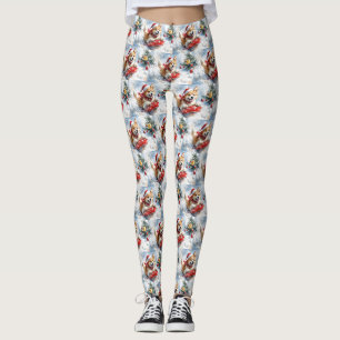 Leggings Chien Akita en Luge Laissez Tomber la Neige Noël