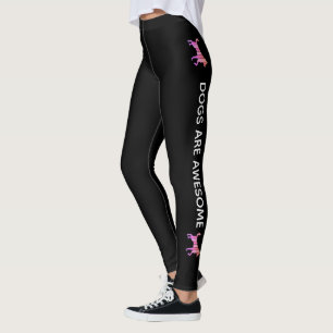 Leggings Chien - Cute Pet Pop Art, Animal Abstrait Rose