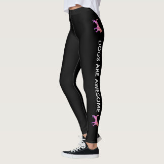 Leggings Chien - Cute Pet Pop Art, Animal Abstrait Rose