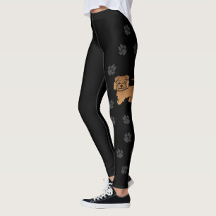 Leggings Chien de dessin animé Red Norfolk Terrier & pattes