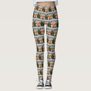 Leggings Chien de Shiba Inu à Noël de neige