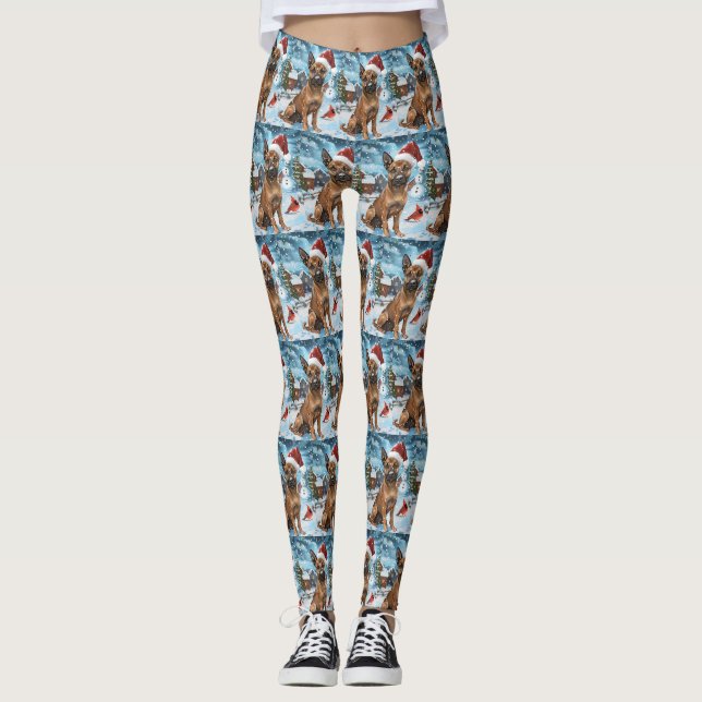 Leggings Chien d'hiver belge Malinoi Wonderland Noël (Devant)