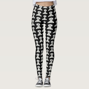 Leggings Chien en dalmate dessin simple noir