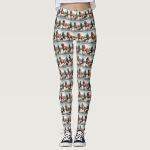Leggings Chien sanglant à Noël de neige
