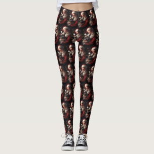 Leggings Chien-taureau français avec Noël Festif du Père No
