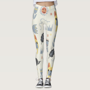 Leggings Chien-taureaux français : Répétition florale scand