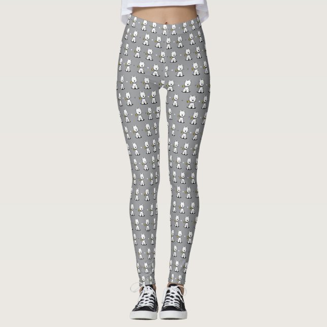 Leggings Chien Westie de KiniArt (Devant)