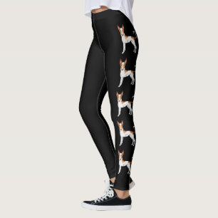 Leggings Chiens de caricature blanc et rouge Ibiza Hound li