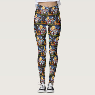 Leggings Chiens de Corgi Citrouille Halloween Funny