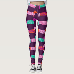 Leggings Chiens de Dachshund : Motif mignon sans couture.