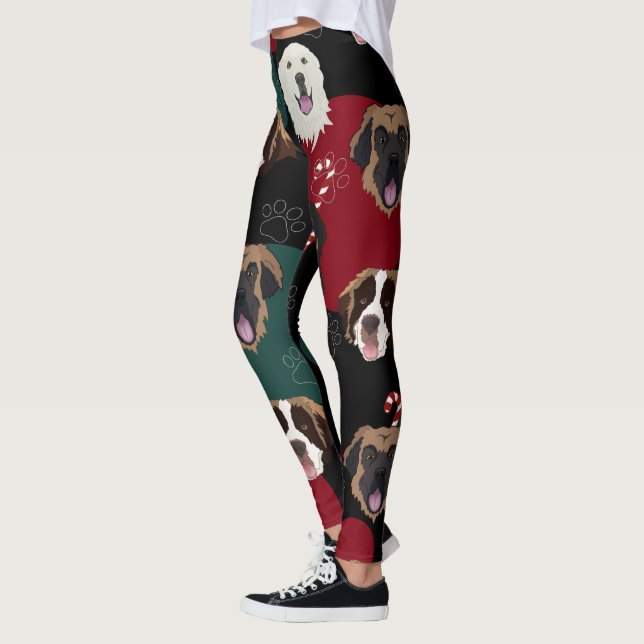 Leggings Chiens de montagne de Noël (Gauche)