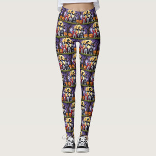 Leggings Chiens de Rat Terrier Citrouille Halloween Funny