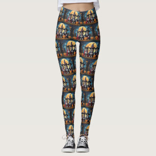 Leggings Chiens lapons finlandais Citrouille Halloween drôl