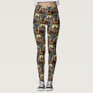 Leggings Chiens rouges irlandais Citrouille Halloween Funny