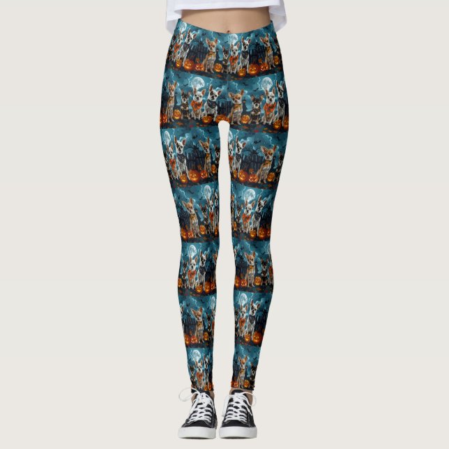 Leggings Chihuahua Halloween Éffrayant (Devant)