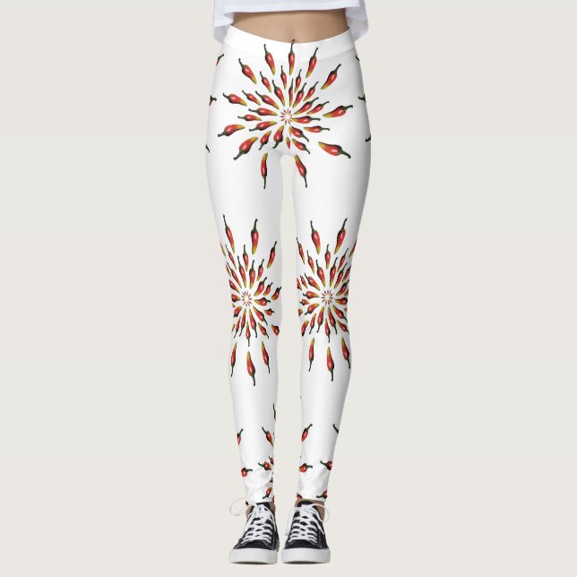Leggings Chili Peppers Mandala Botanique Custom (Devant)