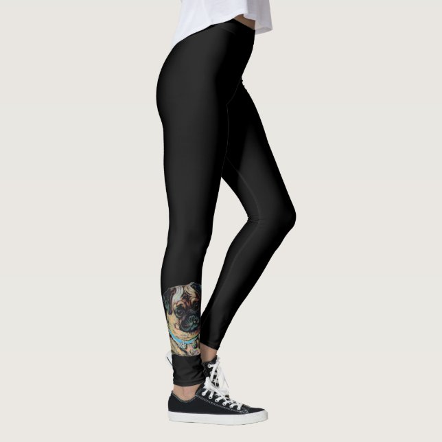 Leggings Chiot mignon de noir d'amoureux des chiens de (Droite)