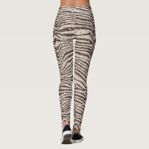 Leggings Chocolat Brown crème Blush Zebra Parties scintilla