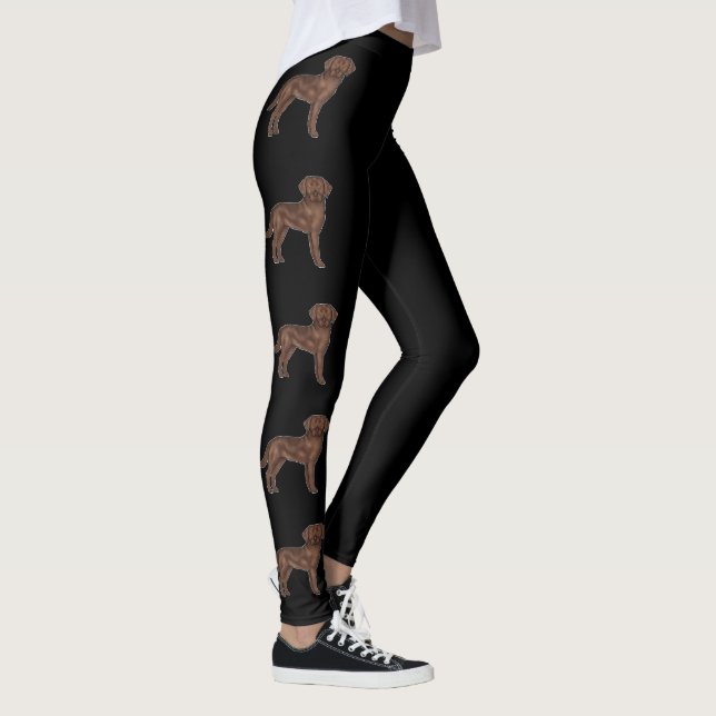 Leggings Chocolat Brown Labrador Retriever Chiens mignons N (Droite)