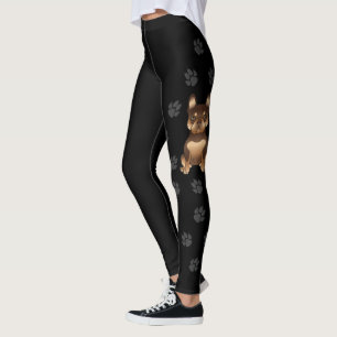 Leggings Chocolat Et Tan French Bulldog / Frenchie & Paws