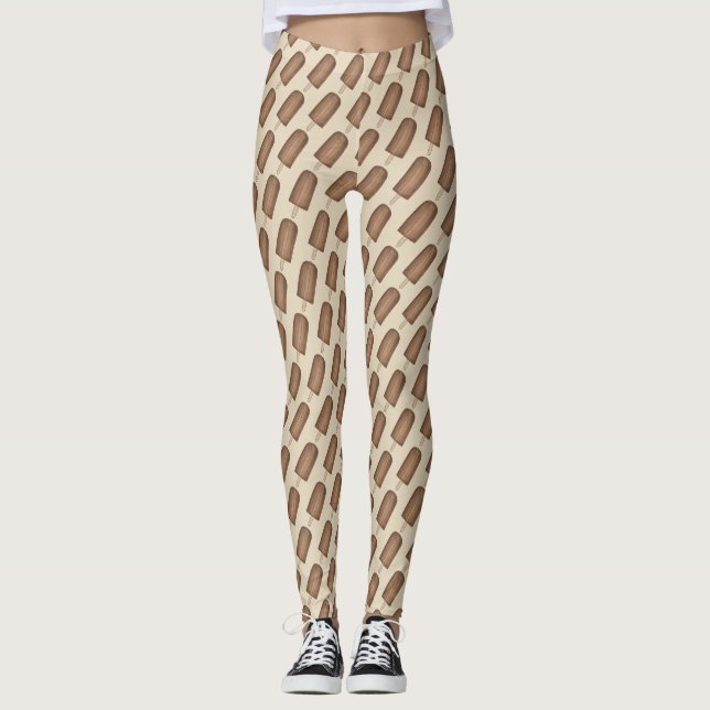 Leggings Chocolat Fudge crème glacée Fudgesicle Popsicle Po (Devant)