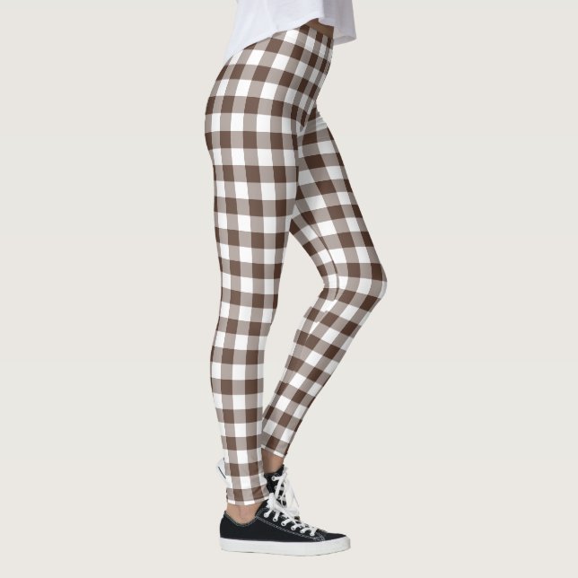Leggings Chocolate Brown Plaid Gingham (Droite)