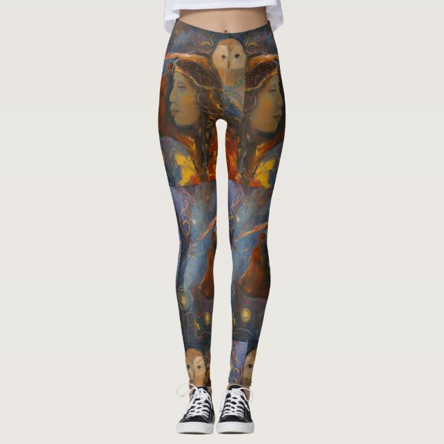 Leggings Chouette Ours Sagesse Force Esprit Maureen Girard (Devant)