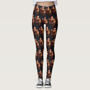 Leggings Chow Chow avec le Père Noël Festif Noël