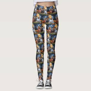Leggings Chow Chow Chien Citrouille Halloween drôle