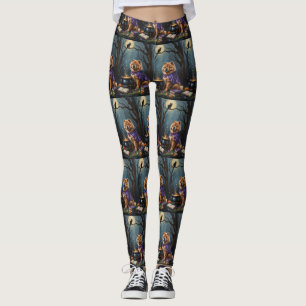 Leggings Chow Chow Chien Peinture Whimsical Halloween