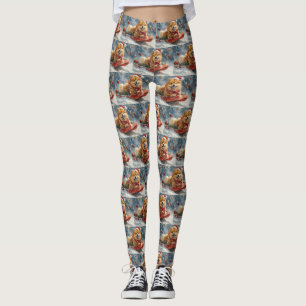 Leggings Chow Chow Dog in Sledge Let's neige Christmas