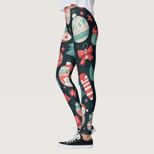 Leggings Christmas Cheer, Xmas Holiday, Christmas Gift for  (Gauche)