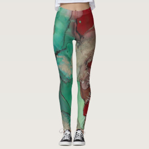 Leggings Christmas Reds & Greens Design