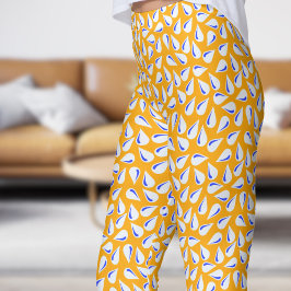 Leggings Chrome moderne Jaune et Bleu Motif Flickr