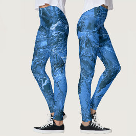 Leggings Ciel bleu marbré et mer