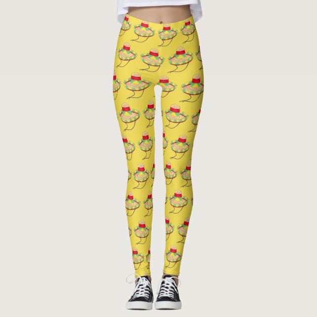 Leggings Cinco de Mayo Fête mexicaine de Sombrero Parti Cas (Devant)