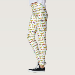 Leggings Cinco de Mayo Sombrero Pinata Taco Cactus Fiesta