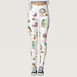 Leggings cinco de mayo tacos kawaii mexique