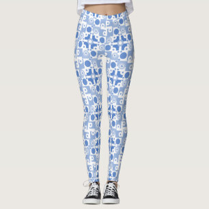 Leggings Circuits bleus et blancs modernes