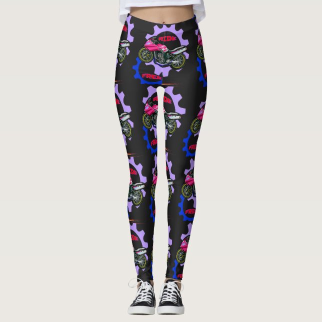 Leggings Circulez gratuitement et en toute sécurité à moto (Devant)