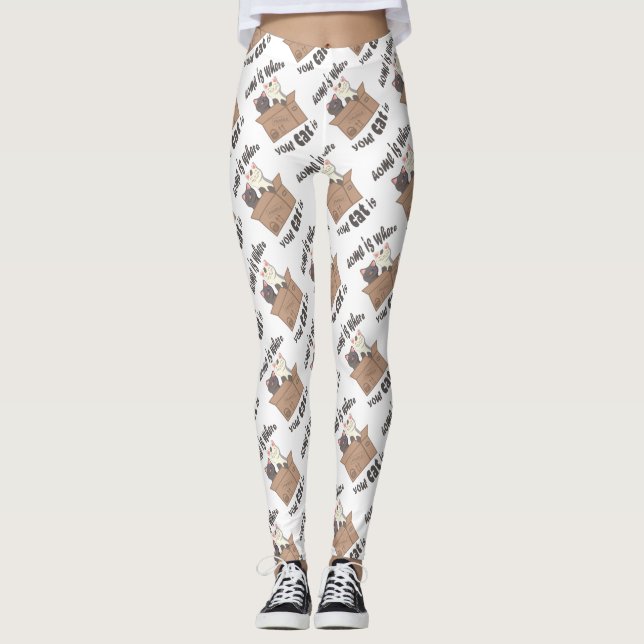 Leggings Citation drôle Accueil est où est votre chat (Devant)