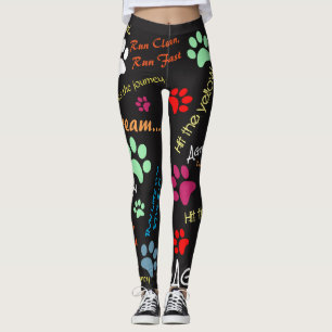 Leggings Citations d'agilité avec les empreintes de pattes