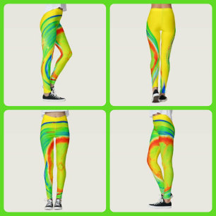 Leggings Citron Psychédélique Couleurs Vives
