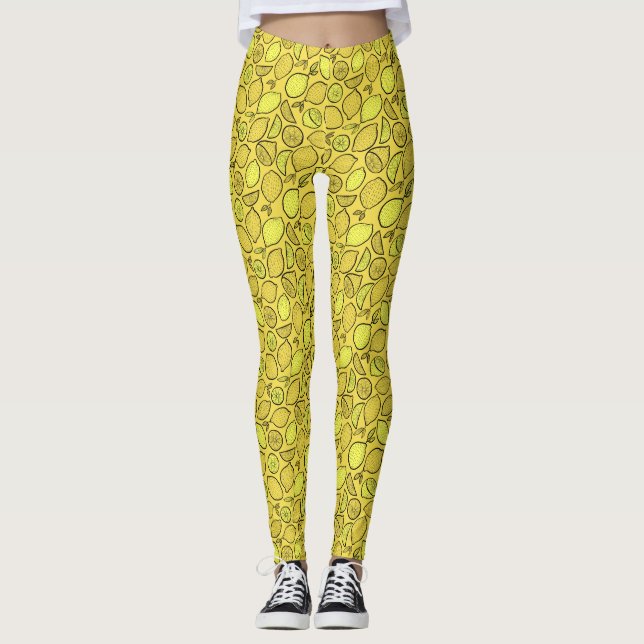 Leggings Citrons aquarelles (Devant)