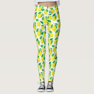 Leggings Citrons et motifs feuille