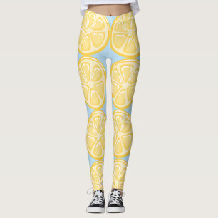 Leggings Citrons sur pattes arrière - plans bleu pâle