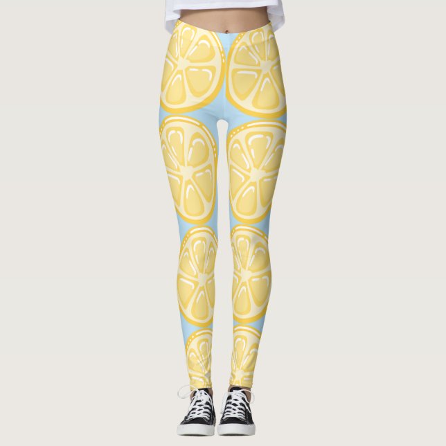 Leggings Citrons sur pattes arrière - plans bleu pâle (Devant)
