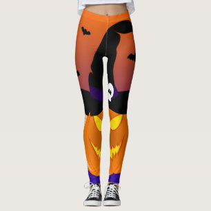 Leggings Citrouille d’Halloween Jack o’ Casquette de sorciè