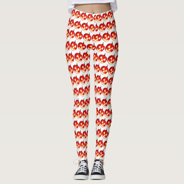 Leggings Citrouilles d'Halloween sculptés (Devant)