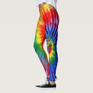 Leggings Clair arc-en-ciel Psychédélique Tie Dye Haute Visi
